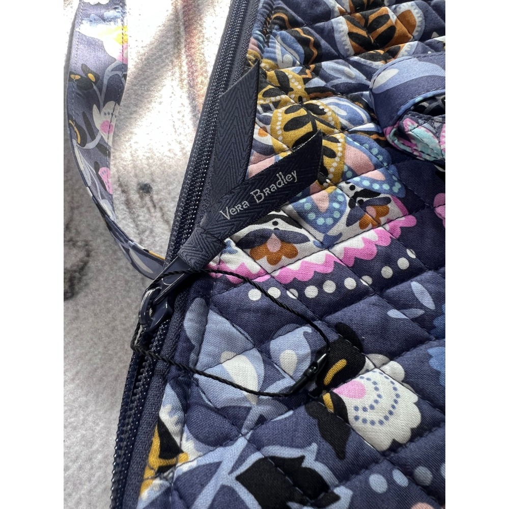 Vera Bradley Tote Bag Womens Large Blue Floral Mandala Quilted Boho Travel - Picture 6 of 9
